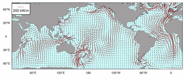 Image that depicts the energy flow of the M2 tidal component. See text below.